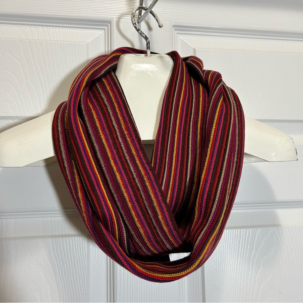 Striped Fall Multicolor Infinity Scarf - Picture 1 of 3